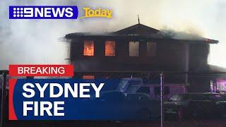 Fire engulfs home in Sydney's south-west | 9 News Australia