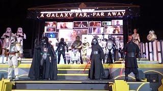 Star Wars Galactic Nights, A Galaxy Far, Far Away Show w/ Last Jedi Scenes, Porg, Rey, BB-8
