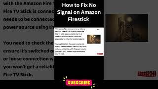 How to Fix No Signal on Amazon Firestick #shorts #shortvideo #amazonfiretv