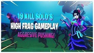 BEST AGGRESSIVE LOADOUT | INTENSE 19 Solo Frag Gameplay (Fortnite Battle Royale)