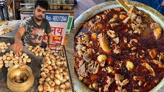 पित्तल के बर्तन में मिलता यहाँ Litti और साथ मे कोयले पर बना हुआ असली Dehati Chicken||Zaika Patna Ka