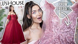 TRYING JJ'S HOUSE PROM DRESSES... *Most Beautiful Dresses Ever*