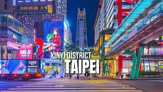 Taipei — Xinyi District Night Walking Tour 2023【4K HDR】 | City Walking Tour