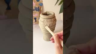 DIY Shell Vase  #airdryclay #diy #clay #pottery