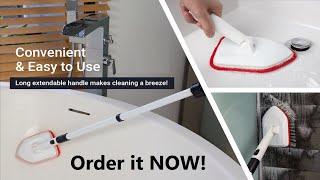 #Home Shower Scrubber with Long Extendable Handle #3 in 1 Tub Tile Scrubber Brush #Home Cleaning