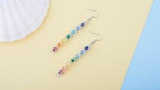 How to Make Rainbow Color Captured Bead Chainmaille  Earrings Tutorial | Kissitty Jewelry