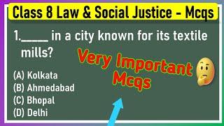 MCQ Questions for Class 8 Civics Chapter 10 Law and Social Justice with Answers