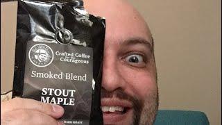 First sip of Stout Maple smoked coffee from Ole Smokes Coffee