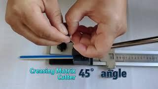 Creasing Matrix Cutter with cut of 45 ° angle.