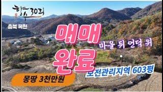 귀농귀촌 주말농장 시골주택 토지, 충북 옥천 마을 언덕위