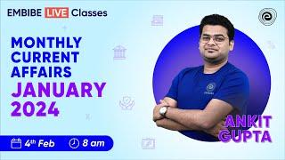 JANUARY 2024 | MONTHLY CURRENT AFFAIRS | MOST IMPORTANT QUESTION FOR BANKING EXAMS | ANKIT GUPTA