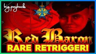 RARE RETRIGGER on Red Baron Slots! Dragon Lord HUGE WIN!!!