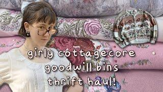 COTTAGECORE GOODWILL BINS HAUL & DEPOP ANNOUNCEMENT  grandmacore, coquette, thrift haul