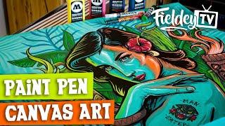 How to use paint markers and spray paint on a canvas | [Sub Español & English]