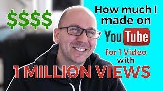 How Much Money I Earned on YouTube for 1 Million Views on a single Video