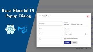 React Material UI Popup Dialog