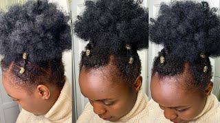 How to Style African Threading on 4C Hair | Sleek & Chic Protective Hairstyle with Gel & Accessories