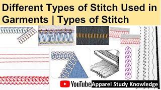 Different Types of Stitch Used in Garments | Types of Stitch | Types of Seam.