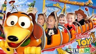 TOY STORY LAND Slinky Dog Dash Roller Coaster! Disney's Hollywood Studios Florida FUNnel Family