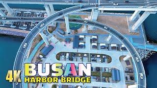 4K DRONE FLIGHT UHD 360° 롤러코스트 진입로로 유명한 부산항대교 드론영상이에요 BUSAN HARBOR BRIDGE DJI MINI 3 PRO  KOREA