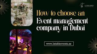 How to choose an Event management company in Dubai