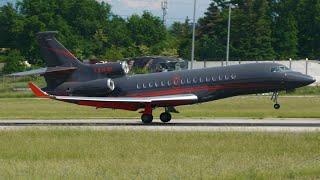 4K | LX-LXL Dassault Falcon 8X landing at Geneva/GVA/LSGG