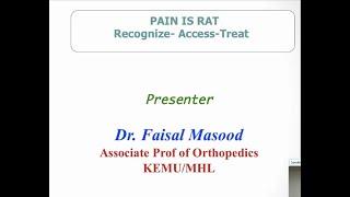 Acute and Chronic Pain Management by Dr  Faisal Masood