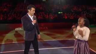 Chelsea Fontenel and Roger Federer - Match for Africa 2