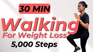 30 MIN Walking Workout For Weight Loss | 5,000 Steps Knee Friendly | Small Space Workout