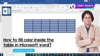 how to fill color inside the table in Microsoft word?
