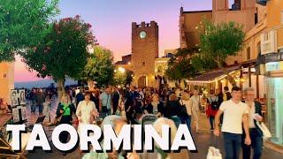 Taormina, Italy Evening Walk - 4K UHD - with Captions (Sicily)