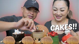 Mini Cakes Taste TEST *Giant Durian Cake, Present, Santa and Boba Mini Cakes | N.E Let's Eat