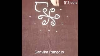 5×3 dots || rangoli || Sanvika Rangolis