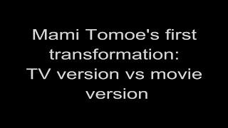 Mami Tomoe's first transformation: TV version vs movie version (English dub)