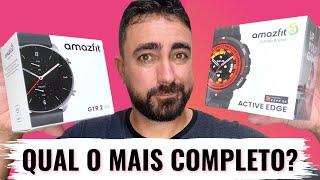 MELHORES SMARTWATCHS ESPORTIVOS COM GPS, A PROVA D´ÁGUA - AMAZFIT GTR2 NEW Vs AMAZFIT ACTIVE EDGE.