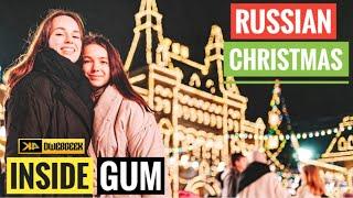 Russian Christmas Shopping in GUM department store / New Year Decorations. Walking Tour [4K]