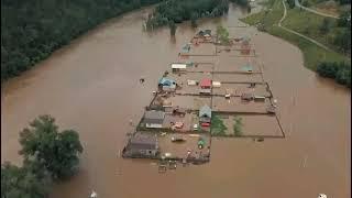 сегодня 28 июля 2024  В Башкирии большое село ушло под воду сильные дожди ливни грозы град.