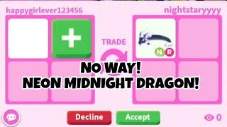  No Way! I GOT *NEW* NEON MIDNIGHT DRAGON In Adopt Me + HUGE WIN OFFERS FOR MIDNIGHT DRAGON!