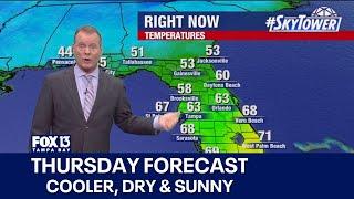 Tampa weather | Cooler, dry & sunny