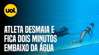 Atleta desmaia na piscina e fica 2 minutos sem respirar