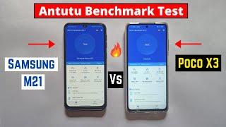 Samsung M21 vs Poco X3 Antutu Benchmark Test || Antutu test Exynos 9611 Vs SD 732G