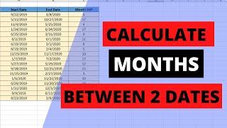 Calculate months between two dates excel - No VBA