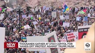 Thousands gather for ‘Hands Off’ protest at the Utah Capitol