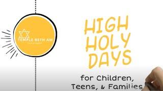 Temple Beth Am's Kid-Friendly High Holy Days Invitation