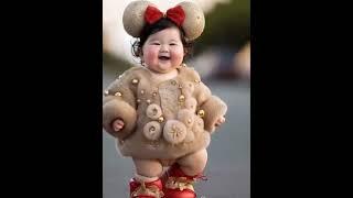 Beautiful baby modeling ️ #cute #runway#ai#baby#funny #fashion #trending #viralshort #shorts