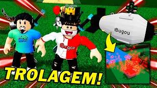 TROLAMOS O IBUGOU COM UMA BOMBA!!! [ CONSTRUA UM BARCO POR TESOURO] - ROBLOX