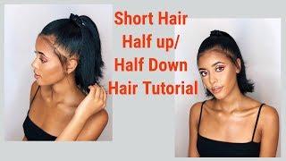 Monet Huie / Short Hair Half Up/ Half Down Hair Tutorial