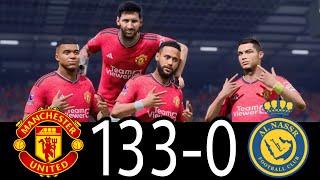 FC 24 -MESSI RONALDO NEYMAR & MBAPPE | ALL STARS | MANCHESTER UNITED 133-0 AL NASSR