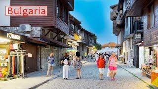 BULGARIA. Night Walk Through the Streets of The Old Town of Nessebar