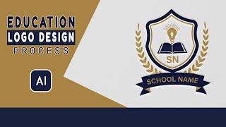 How to create School logo design | school logo design illustrator | Rasheed RGD